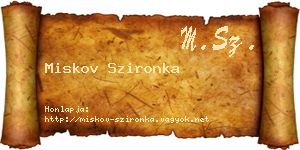 Miskov Szironka névjegykártya